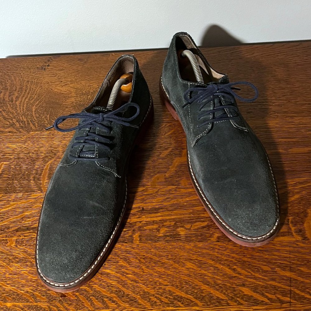 Aston Grey Suede Oxford Shoes - Picture 2 of 7